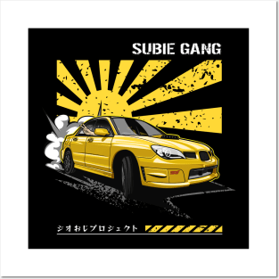 Subie Gang WRX STi (Ultra Yellow) Posters and Art